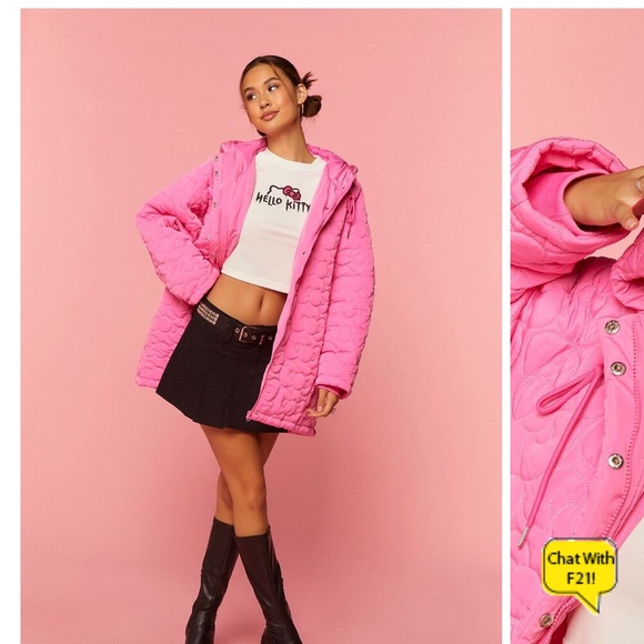 Hello kitty forever 21 pink puffer jacket NwT - Picture 6 of 6